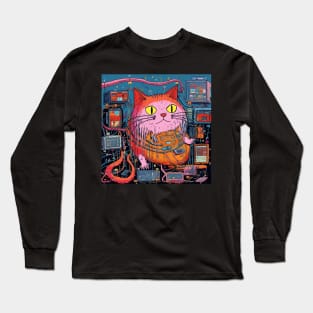 Futuristic Cyber  Cat Long Sleeve T-Shirt